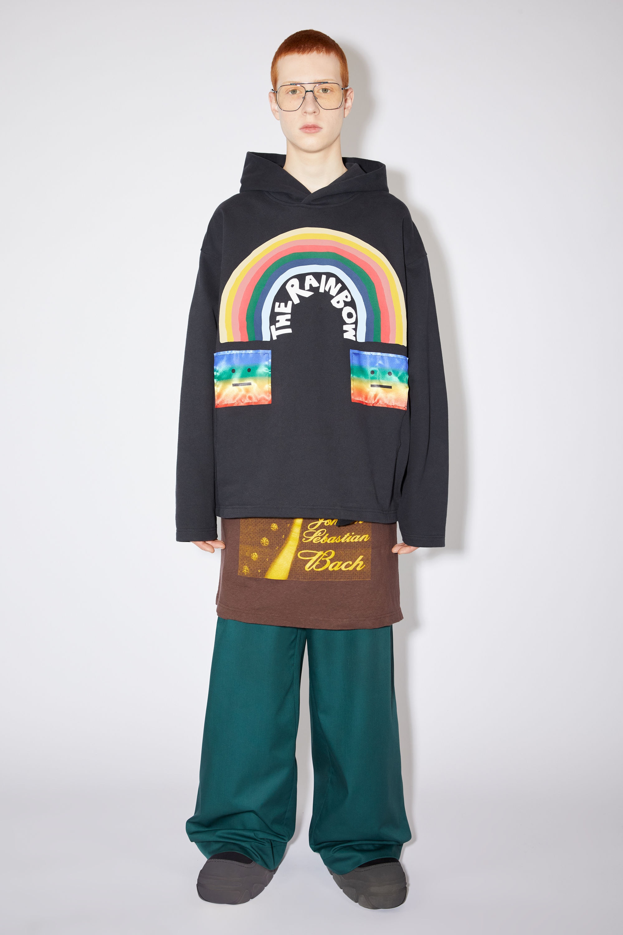 Rainbow hooded sweatshirt - Black - 2