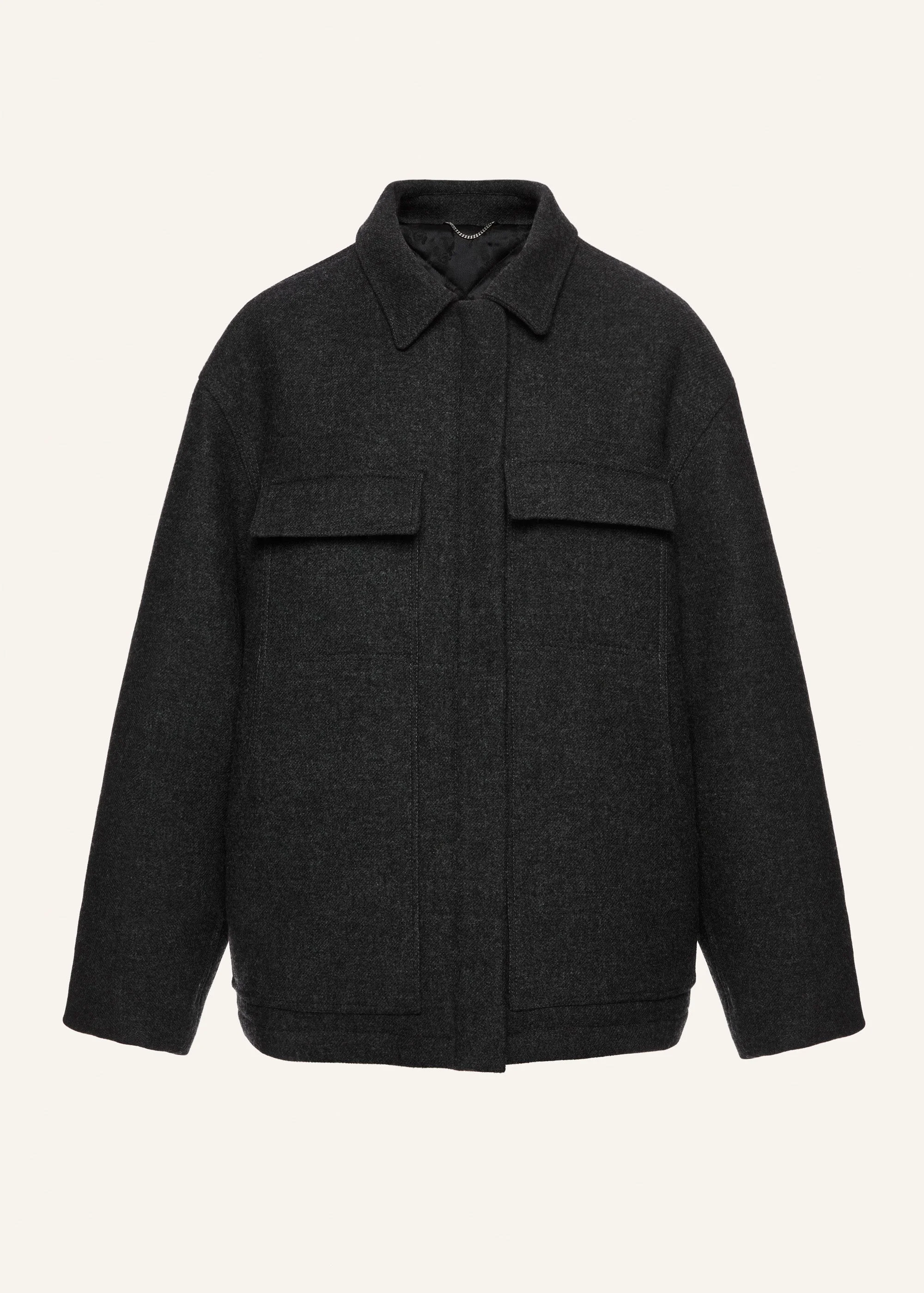 Oversized wool jacket in grey - 1