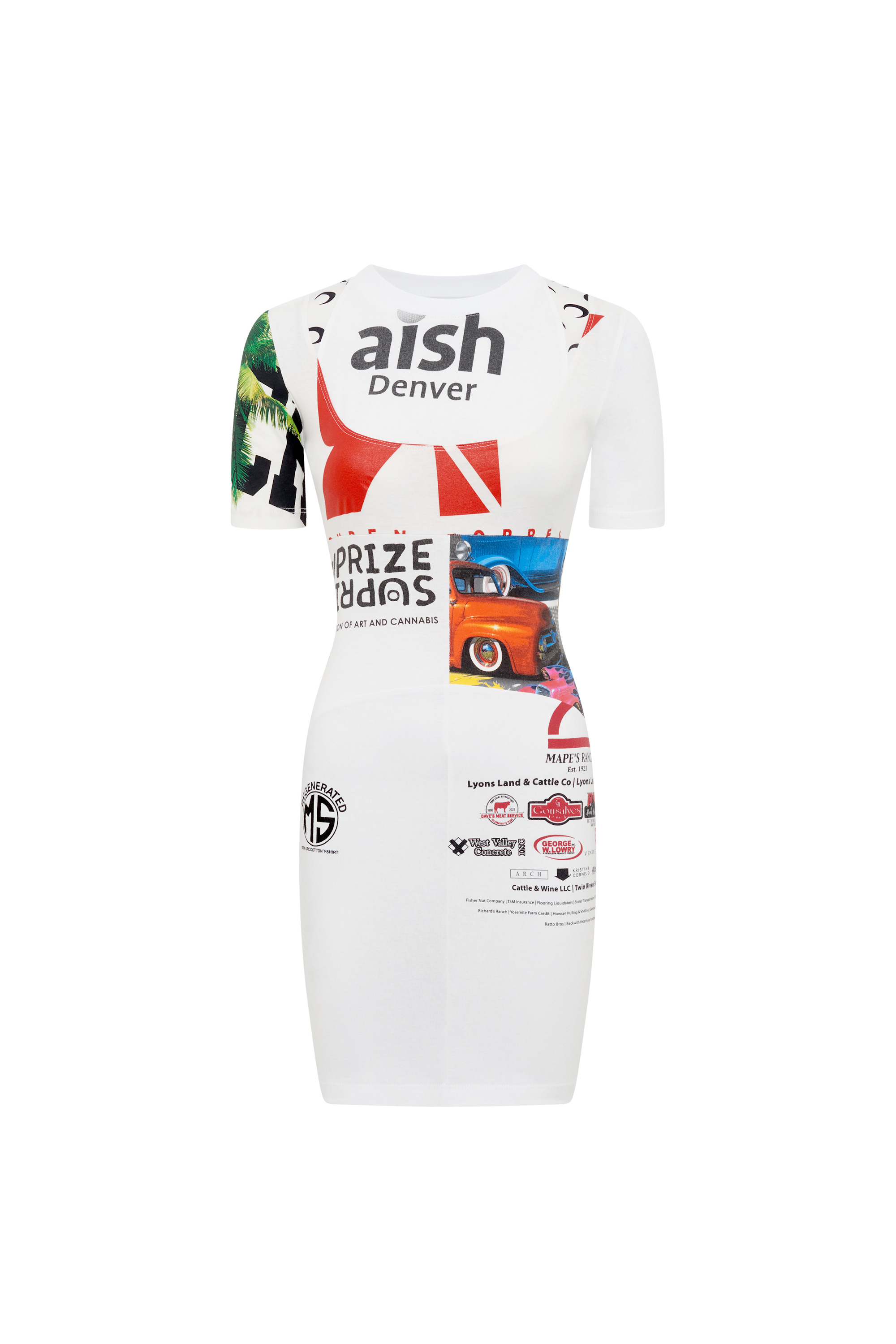 Regenerated Graphic T-Shirts Mini Dress - 5