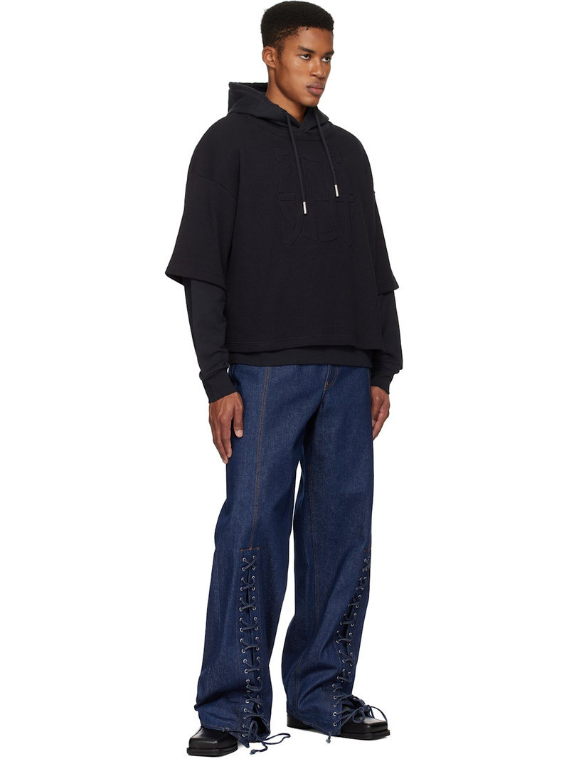 Jean Paul Gaultier Black 'The Oversized JPG' Hoodie outlook