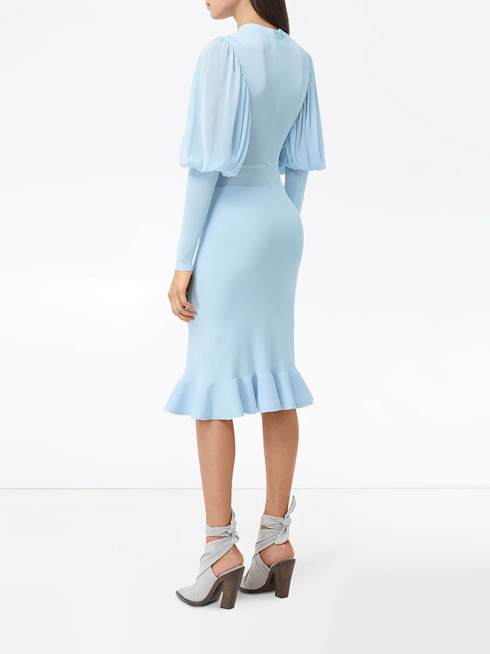 puff sleeves midi dress - 4