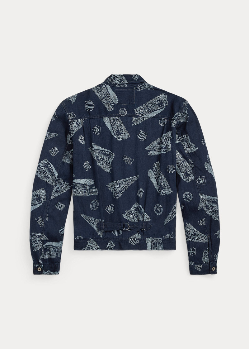 RRL by Ralph Lauren Indigo Railroad-Print Twill Jacket outlook