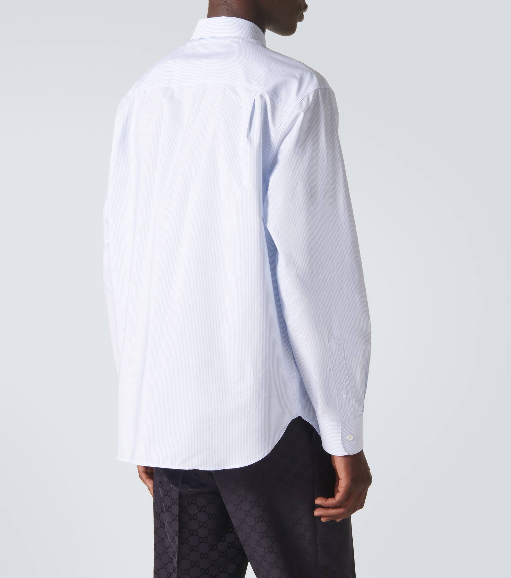 Striped cotton poplin shirt - 4