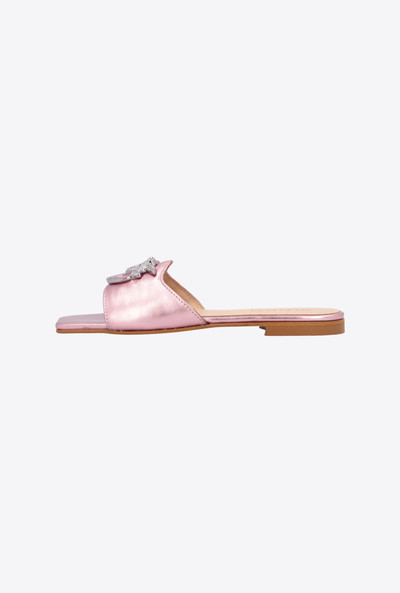 PINKO FLAT LAMINATED LEATHER SLIP-ONS outlook