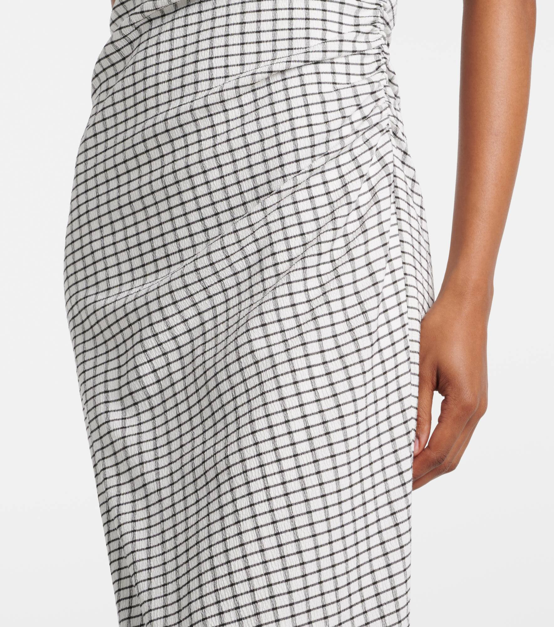 Checked ruched midi dress - 5