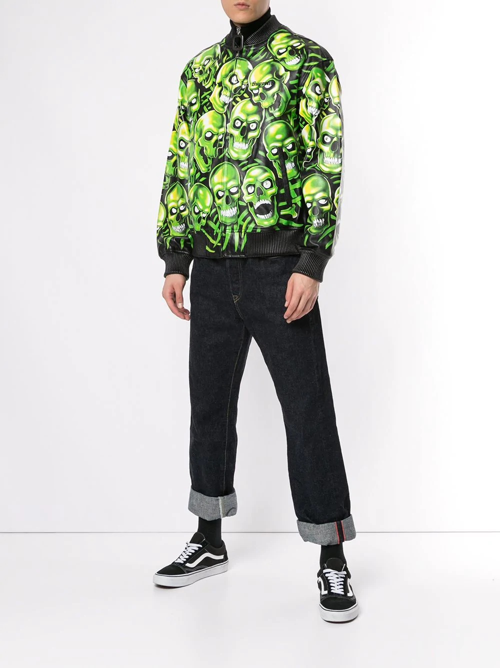 skull print bomber jacket - 2