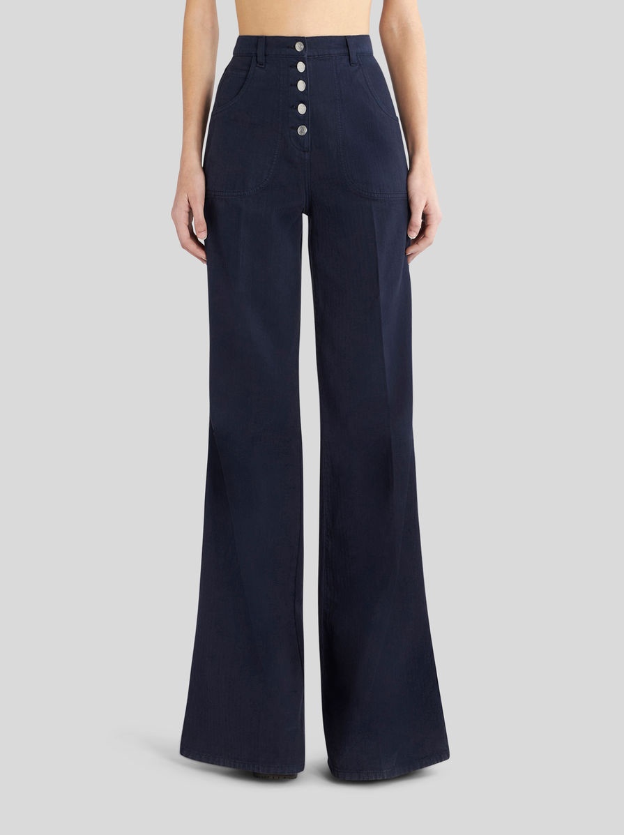 JEANS WITH FOLIAGE POCKETS - 2