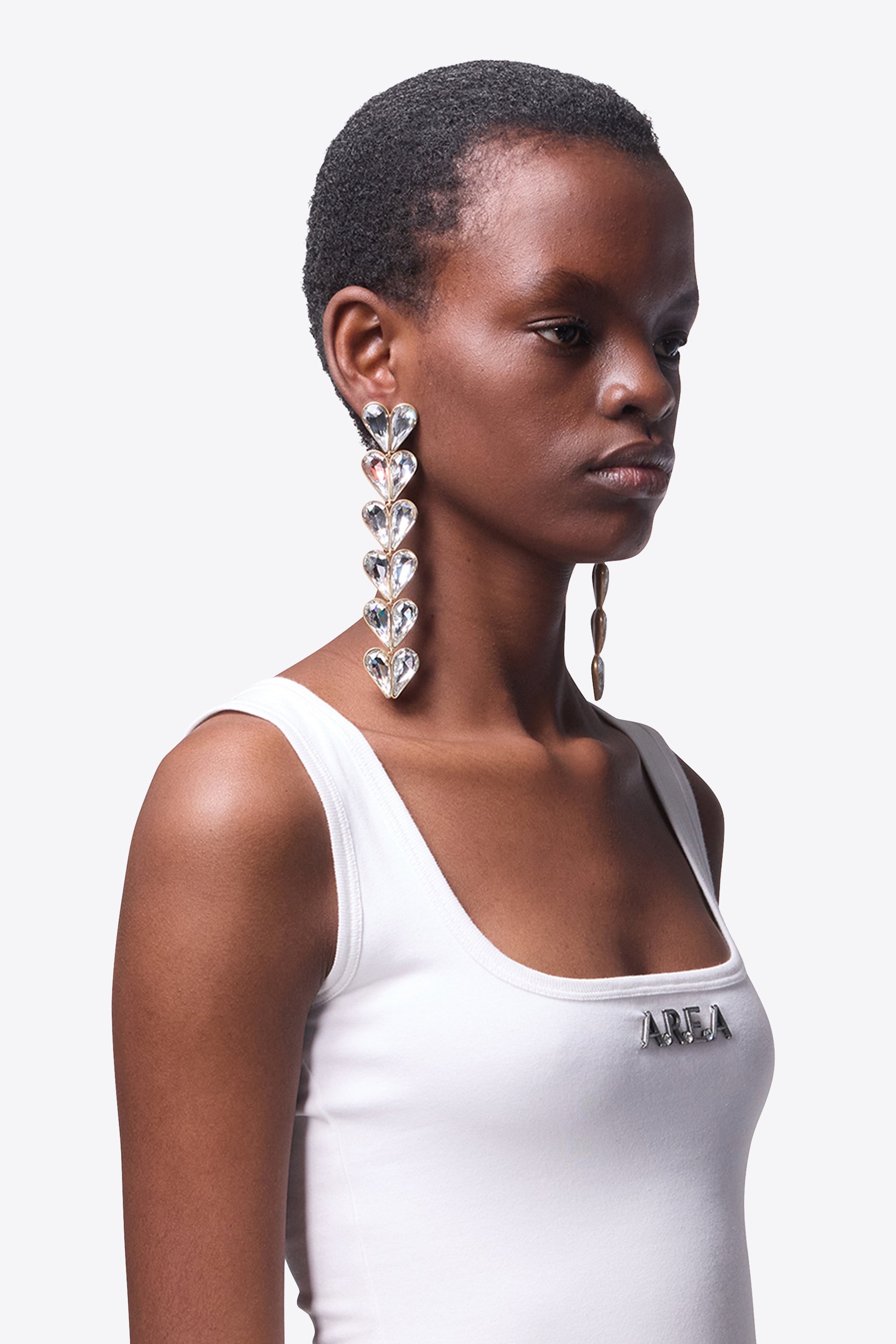 CRYSTAL HEART DROP EARRINGS - 3