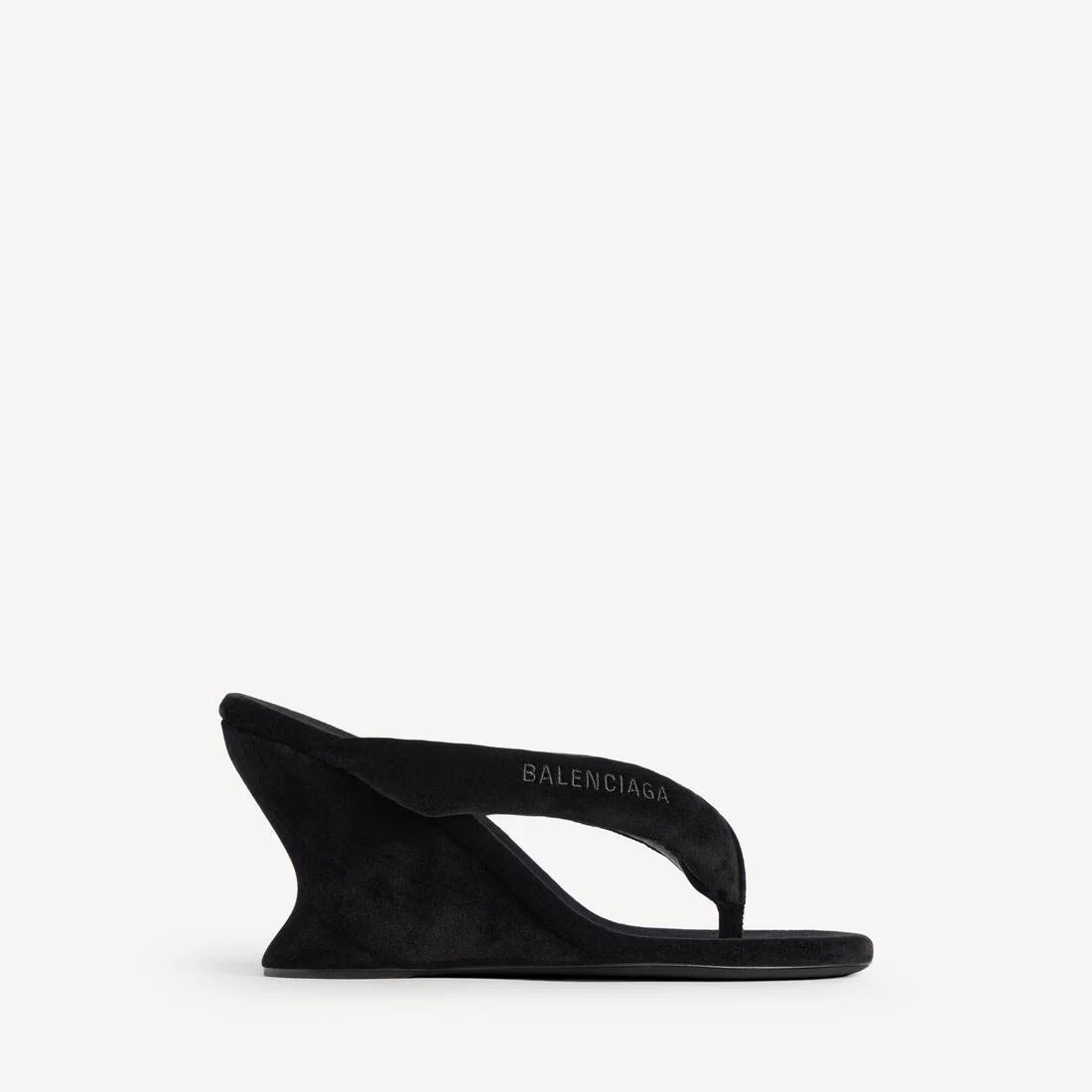 Women's Gaeta Wedge Thong in Black - 1