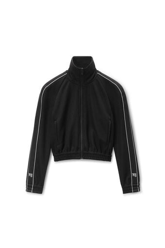 T BY ALEXANDER WANG Women Cropped Track Jacket W/Logo Webbing Tape - 1