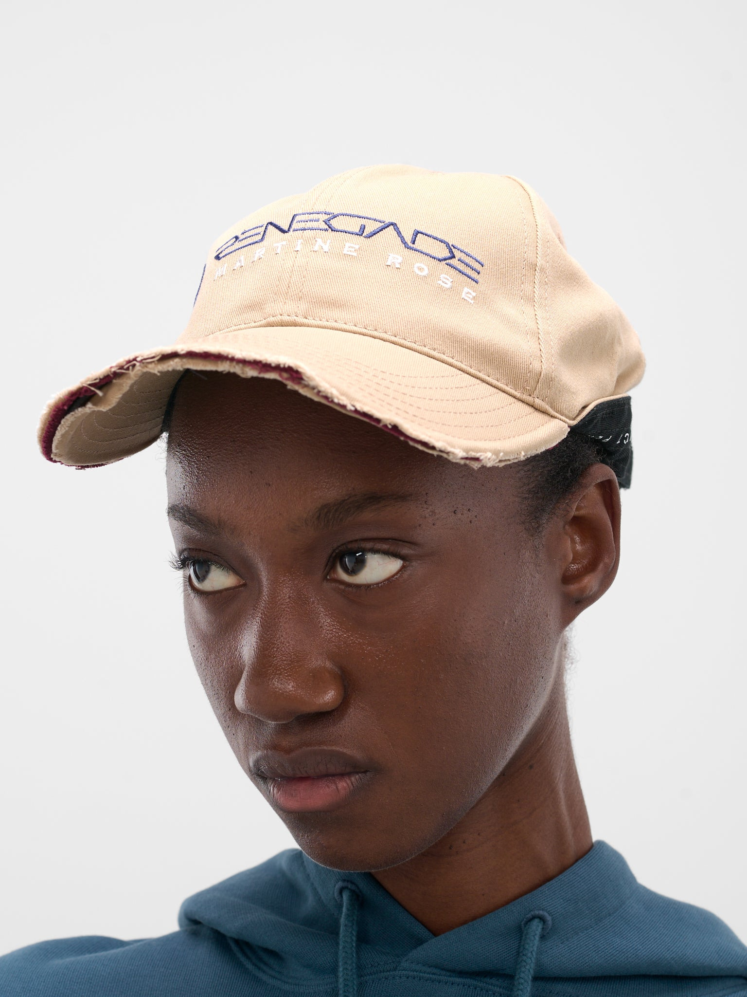 Beige Distressed Roll-Back Cap - 2
