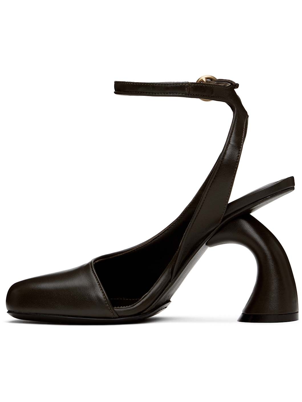 Brown Asymmetrical Heels - 3