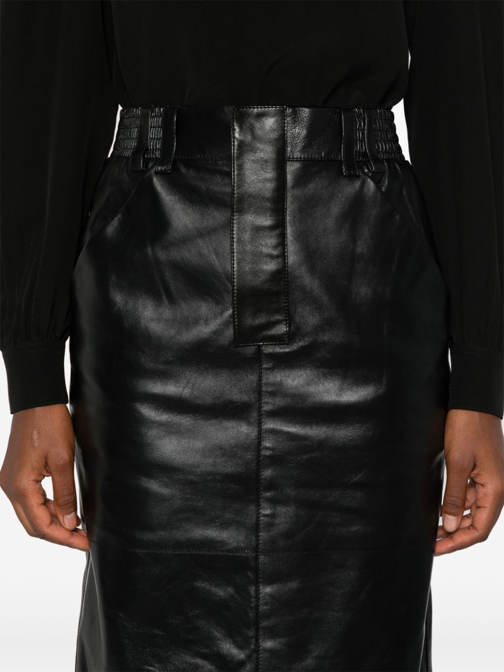 leather pencil skirt - 5