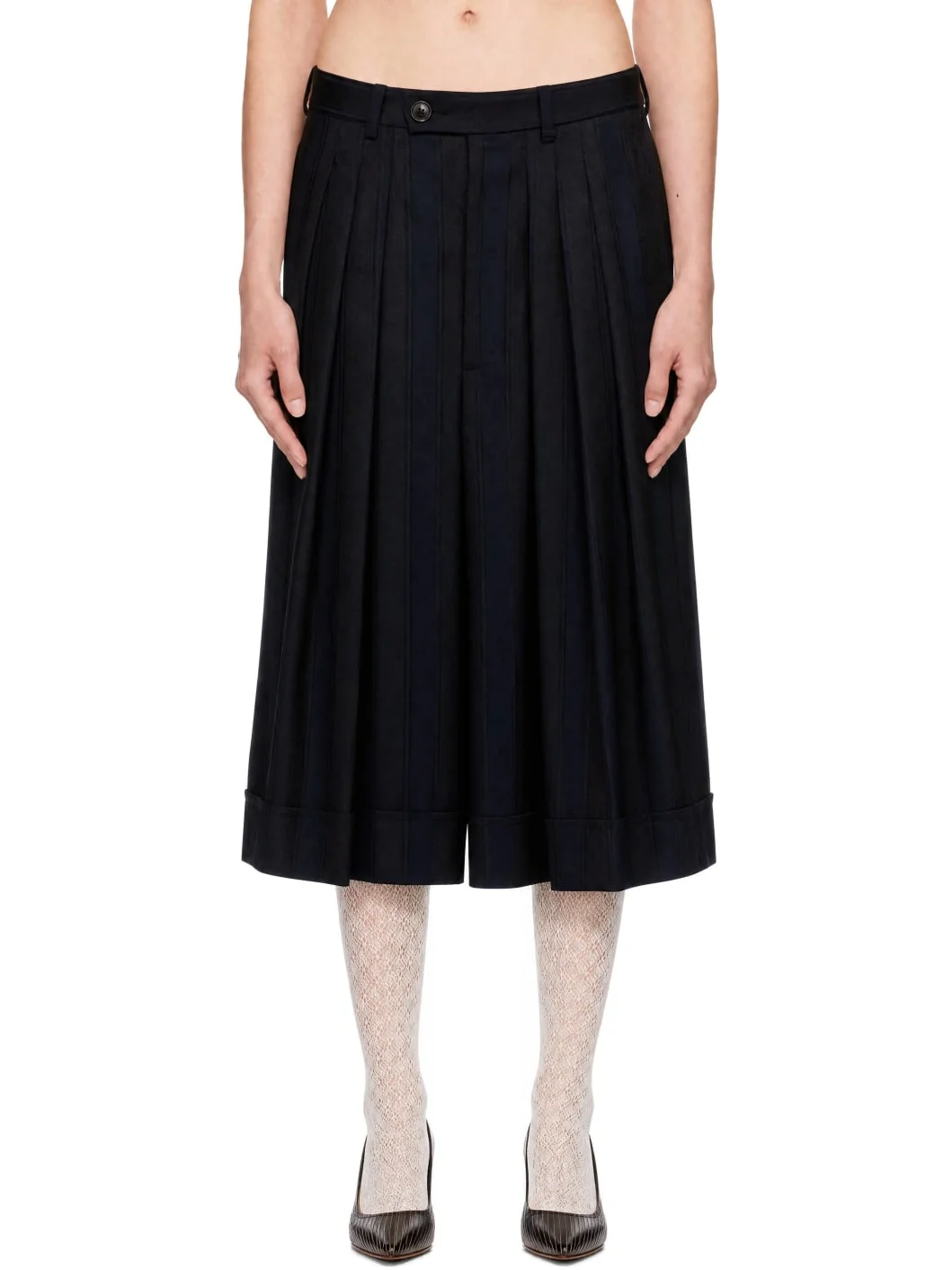 Navy & Black Culottes Trousers - 1