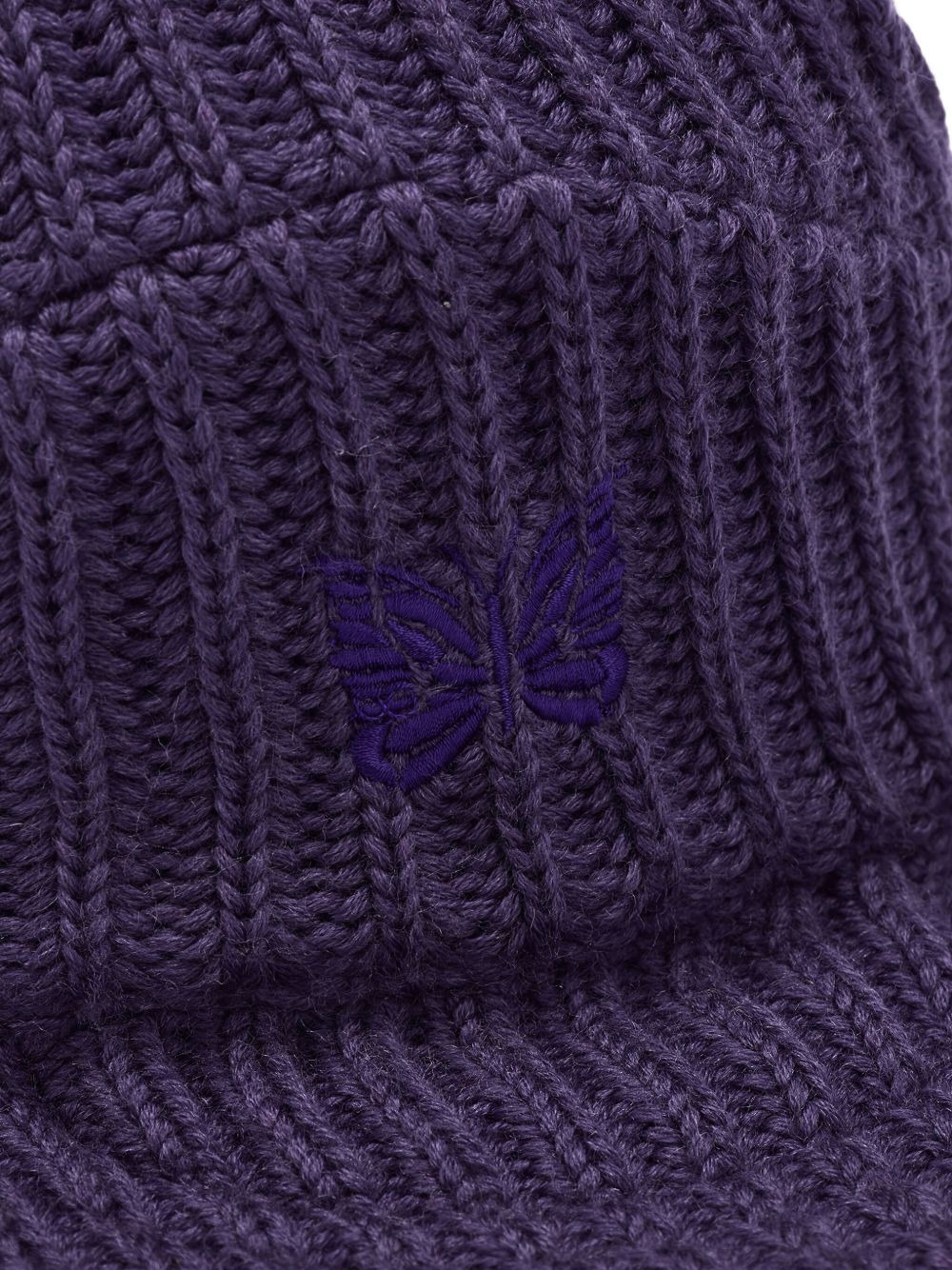 ribbed-knit butterfly-motif hat - 5