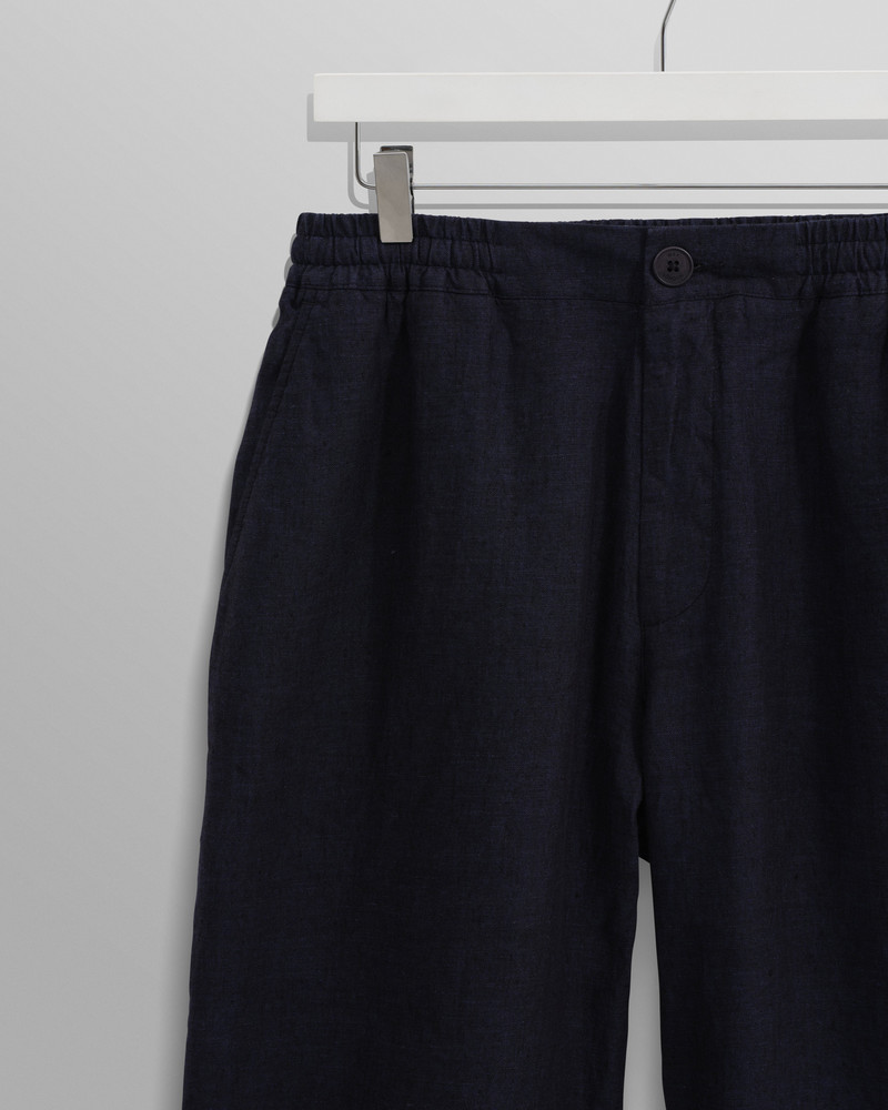 Glencoe - Navy Two-Tone Linen Trousers 8