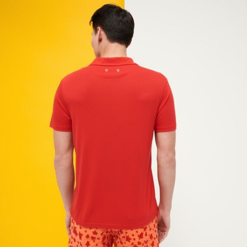 Men Tencel Polo Shirt Solid 4