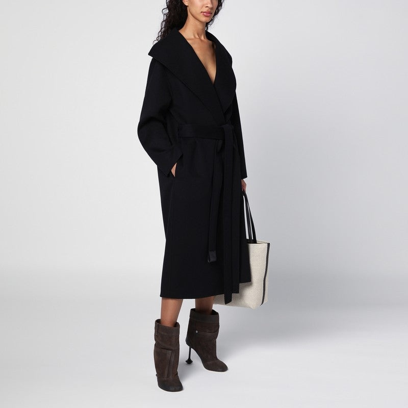 Loewe Black Wool And Cashmere Coat Women - 2