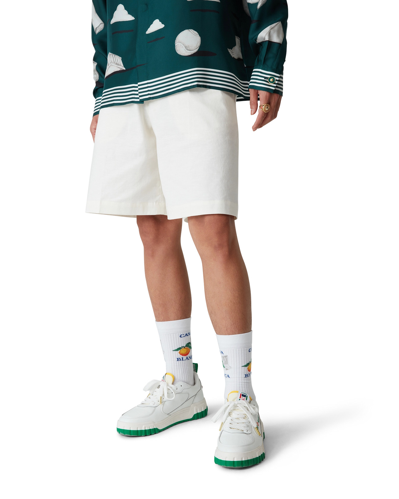 Mens The Court White & Green Sneaker - 6