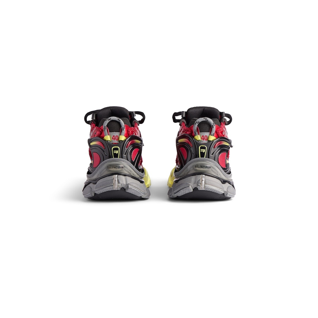 Men's Runner Sneaker in Red/neon Yellow/black - 5