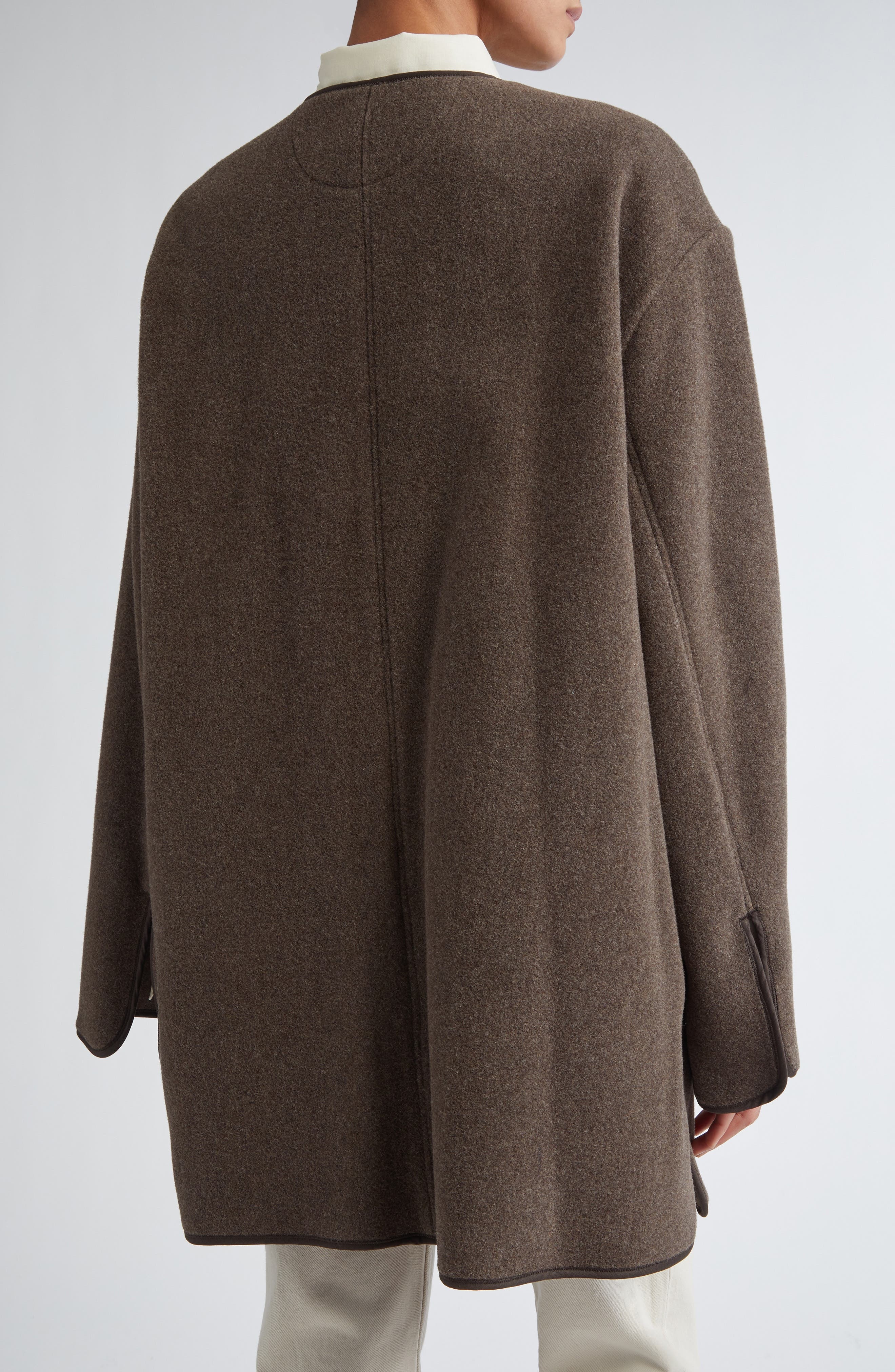 TOTEME Wool Blend Felt Jacket in Oak Melange at Nordstrom - 3
