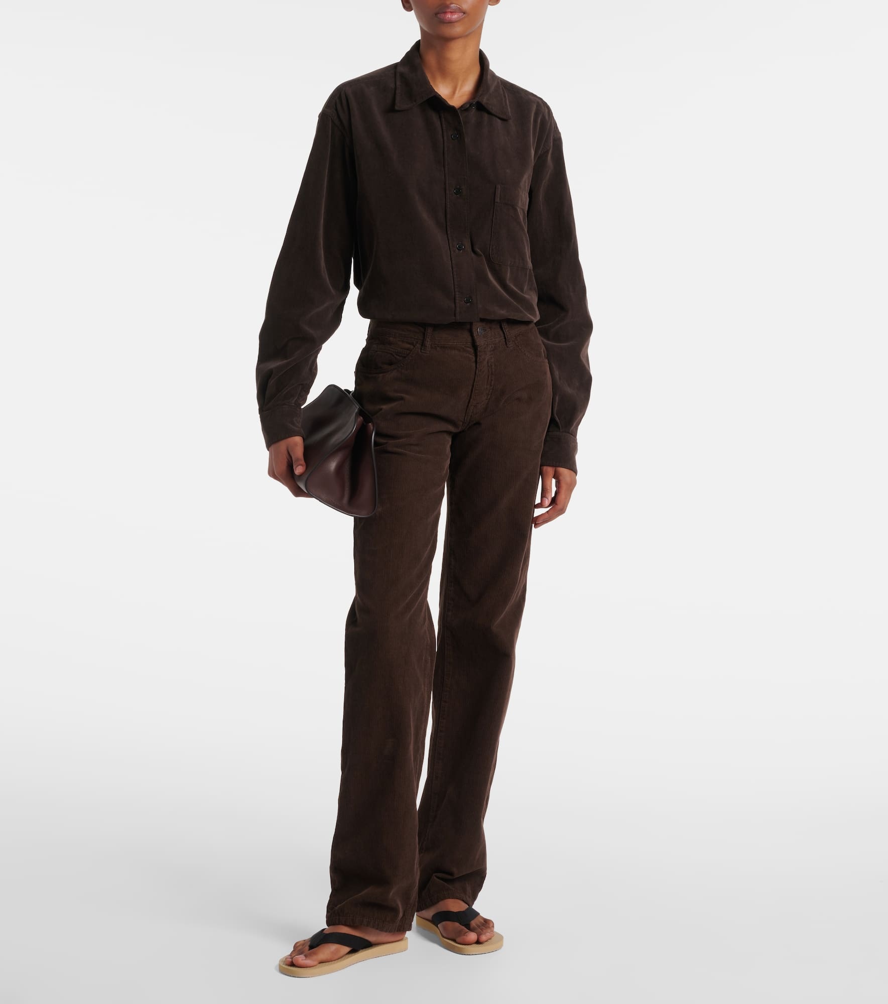 Carlyl cotton corduroy straight pants - 2