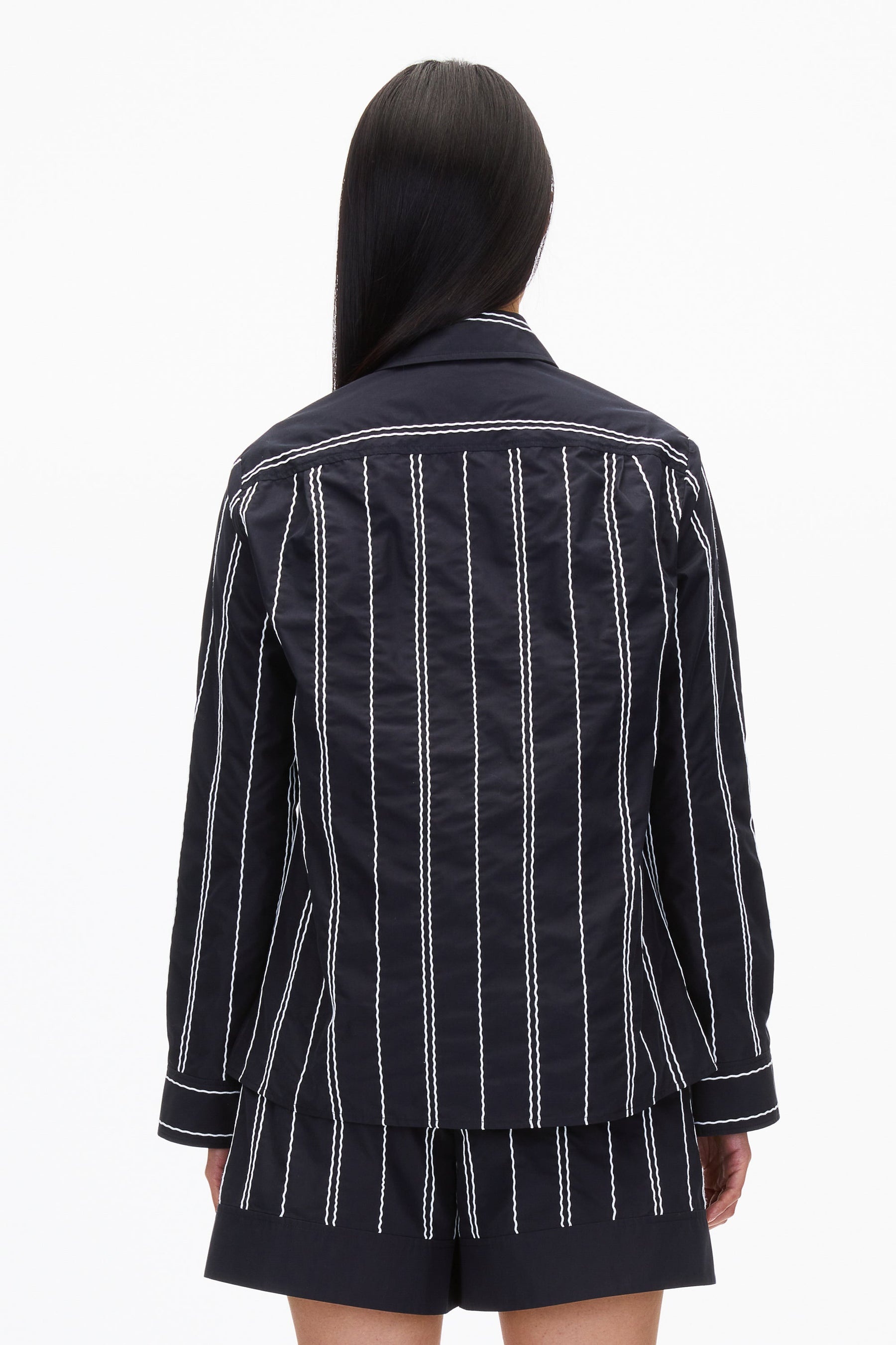 Relax Fit Poplin Shirt with Wave Embroidery - 4