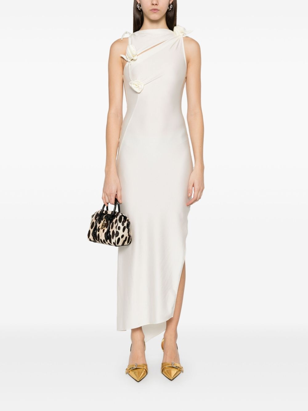 asymmetric flower maxi dress - 2