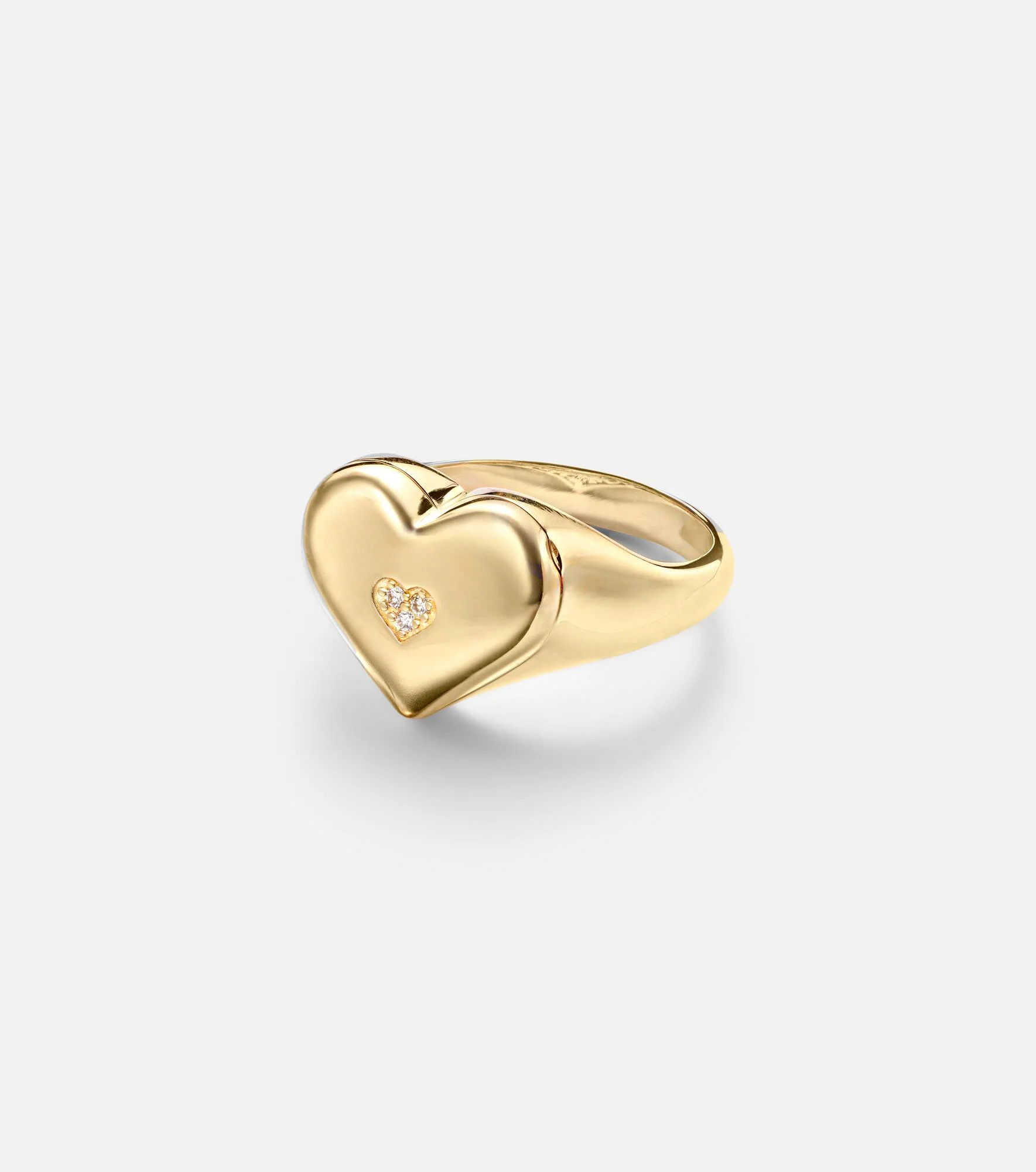 Wallpaper Heart 14kt gold ring with diamonds - 1
