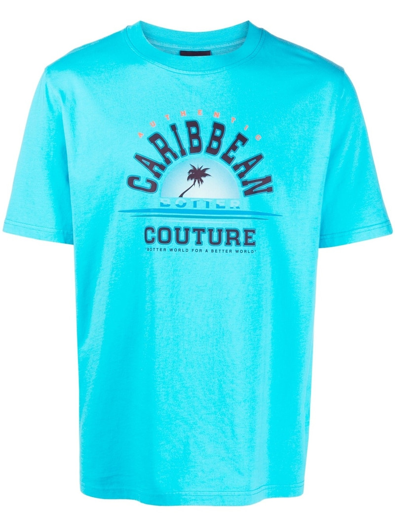 slogan-print organic cotton T-shirt 1