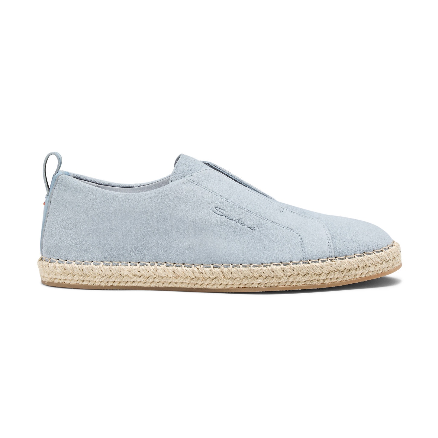 Men's light blue suede espadrilles - 1