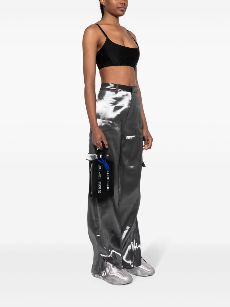 Off-White medium Zip Tie leather clutch outlook