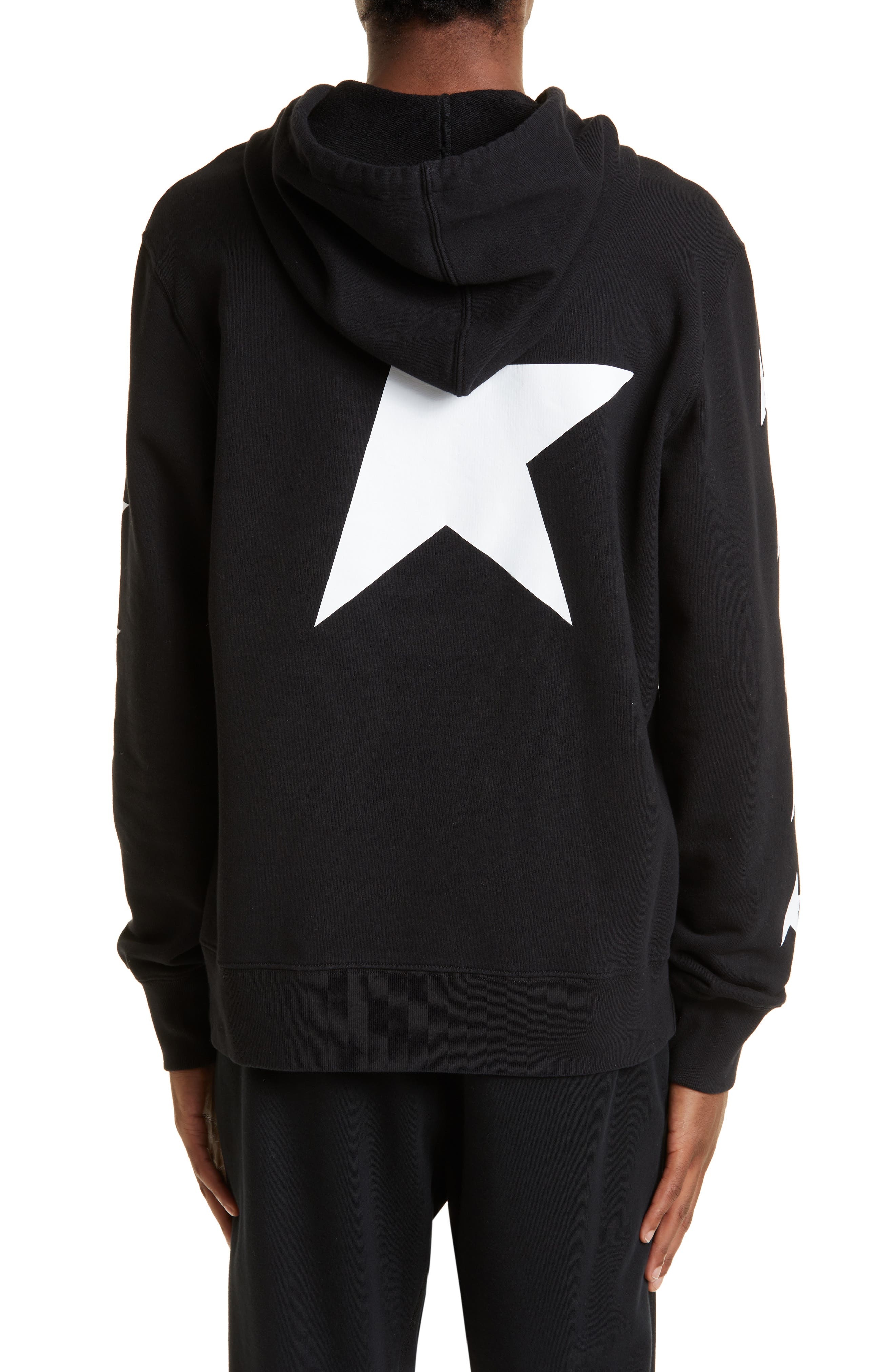 Golden Goose Men's Star Cotton Graphic Hoodie in Black/White at Nordstrom - 2