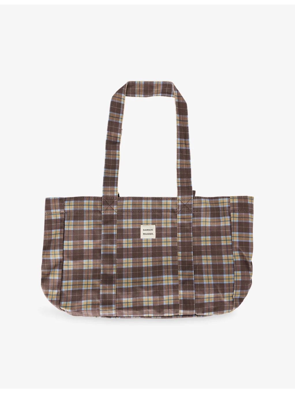 Check Cotton-Canvas Tote Bag - 1