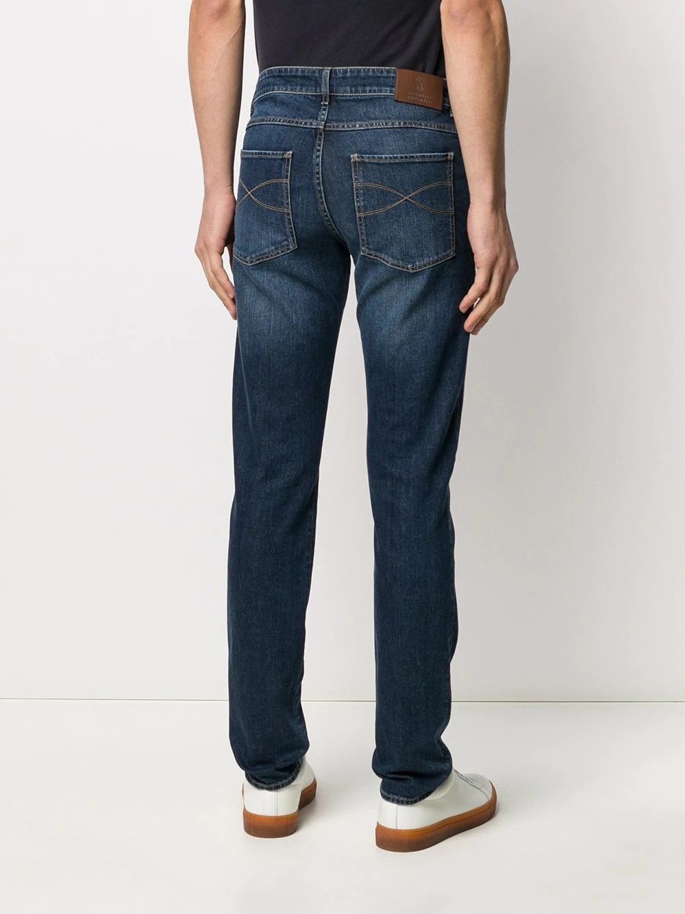 slim-fit stonewashed jeans - 4