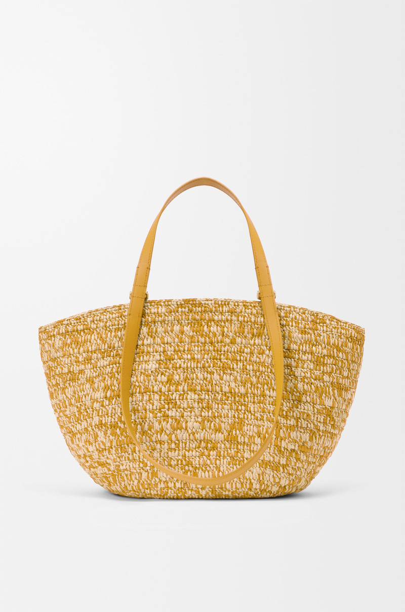Medium Eclipse basket in raffia and calfskin 6