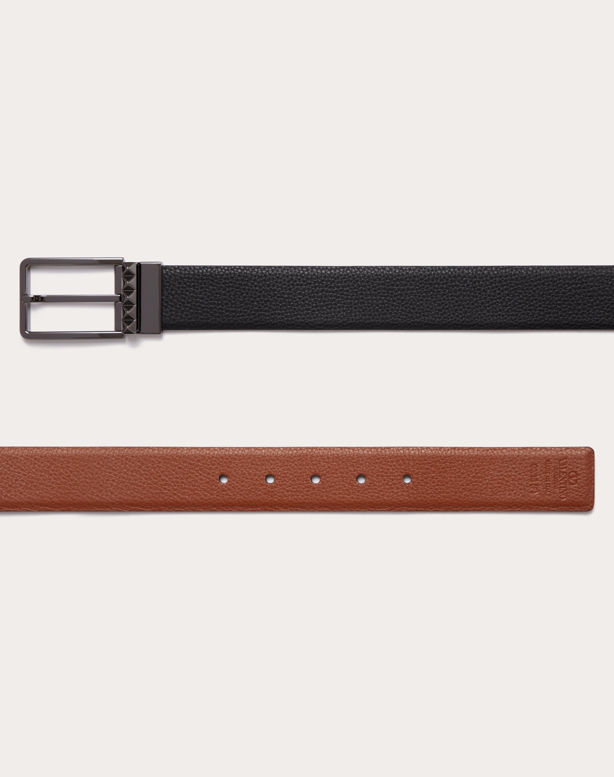 ROCKSTUD REVERSIBLE BELT IN GRAINY CALFSKIN 35 MM - 3