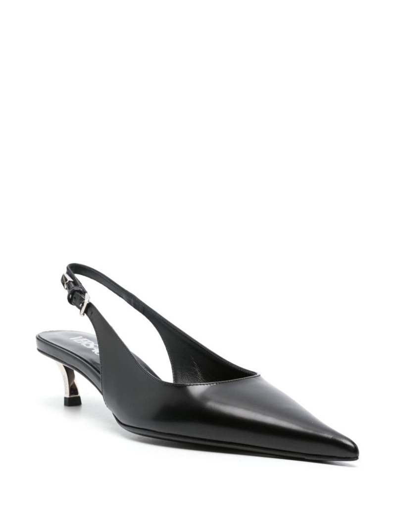 VERSACE pointed-toe leather pumps outlook