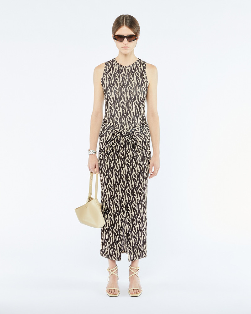 Nanushka MARYA - Printed mesh-jersey skirt - Brushstroke animal outlook