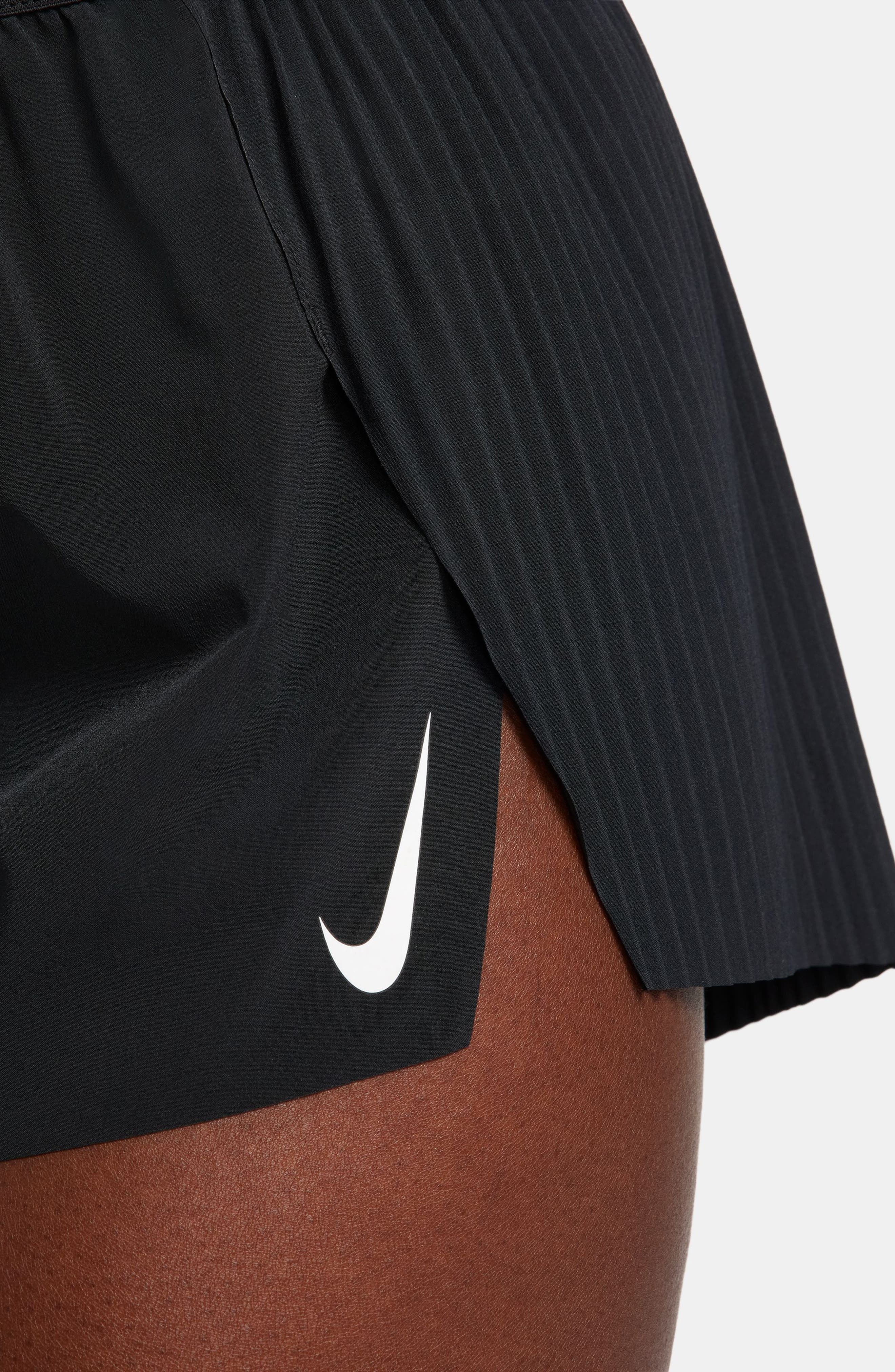 Nike Dri-FIT AeroSwift Running Shorts in 010 Black/white at Nordstrom - 8