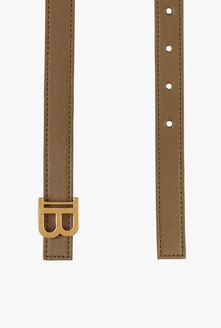 Khaki smooth leather B-Belt belt - 4