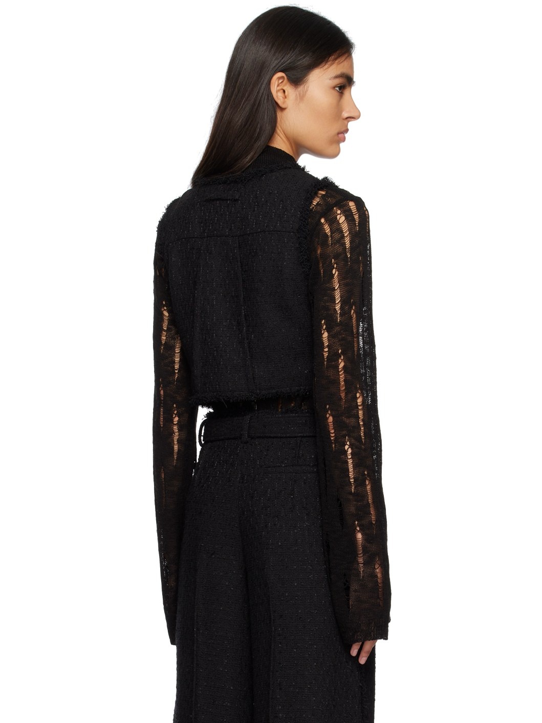 Black Cropped Vest - 3