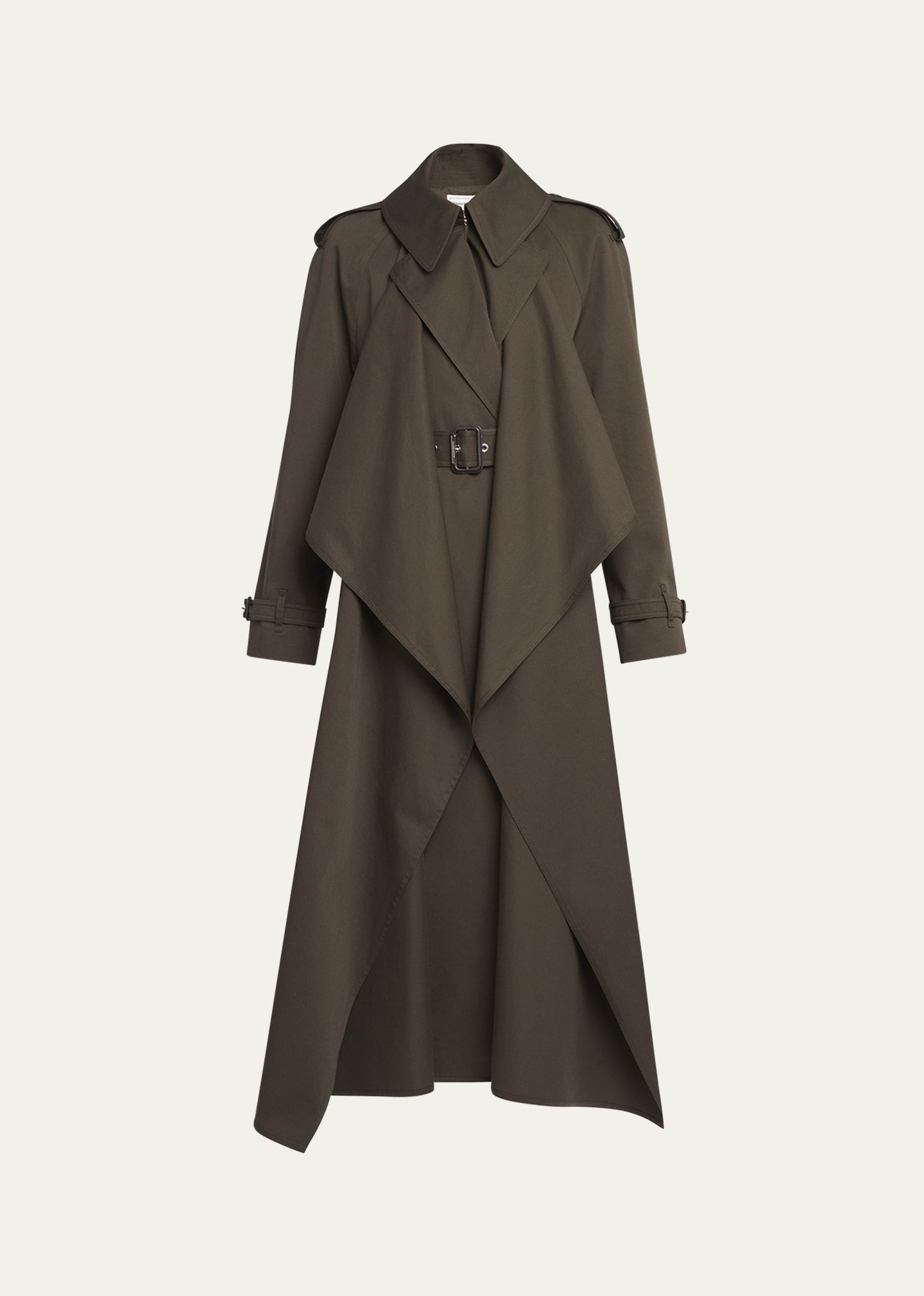 【送料&関税込】Alexander McQueen Belted Trench Coat Alexander McQueen Belted Waist Tulle Trench Coat | Black