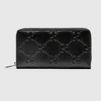 GUCCI GG embossed zip around wallet outlook