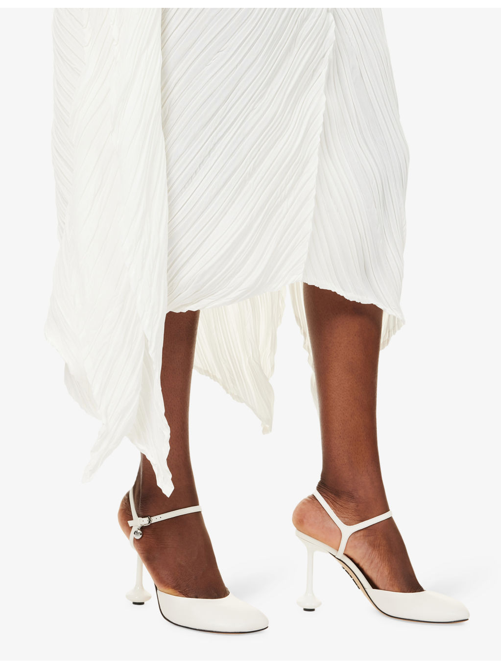 Wrinkled And Twisted Asymmetric Knitted Midi Dress - 5