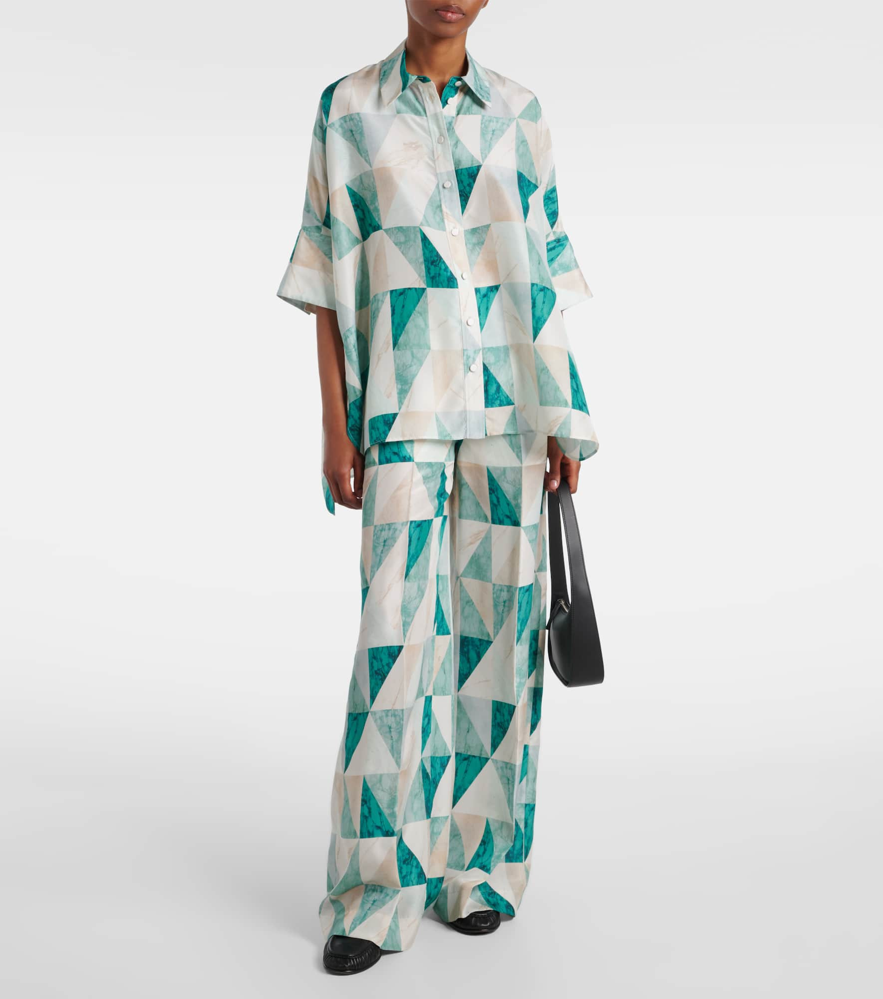 Thoresby printed silk wide-leg pants - 2