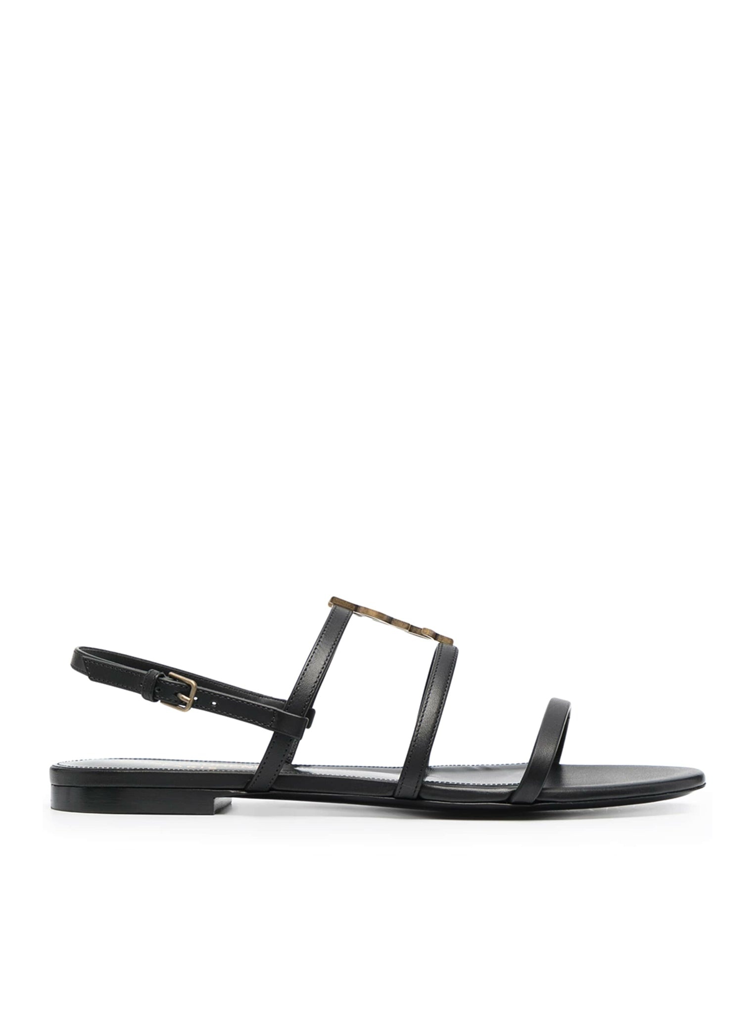 CASSANDRA MONOGRAM FLAT SANDALS - 1