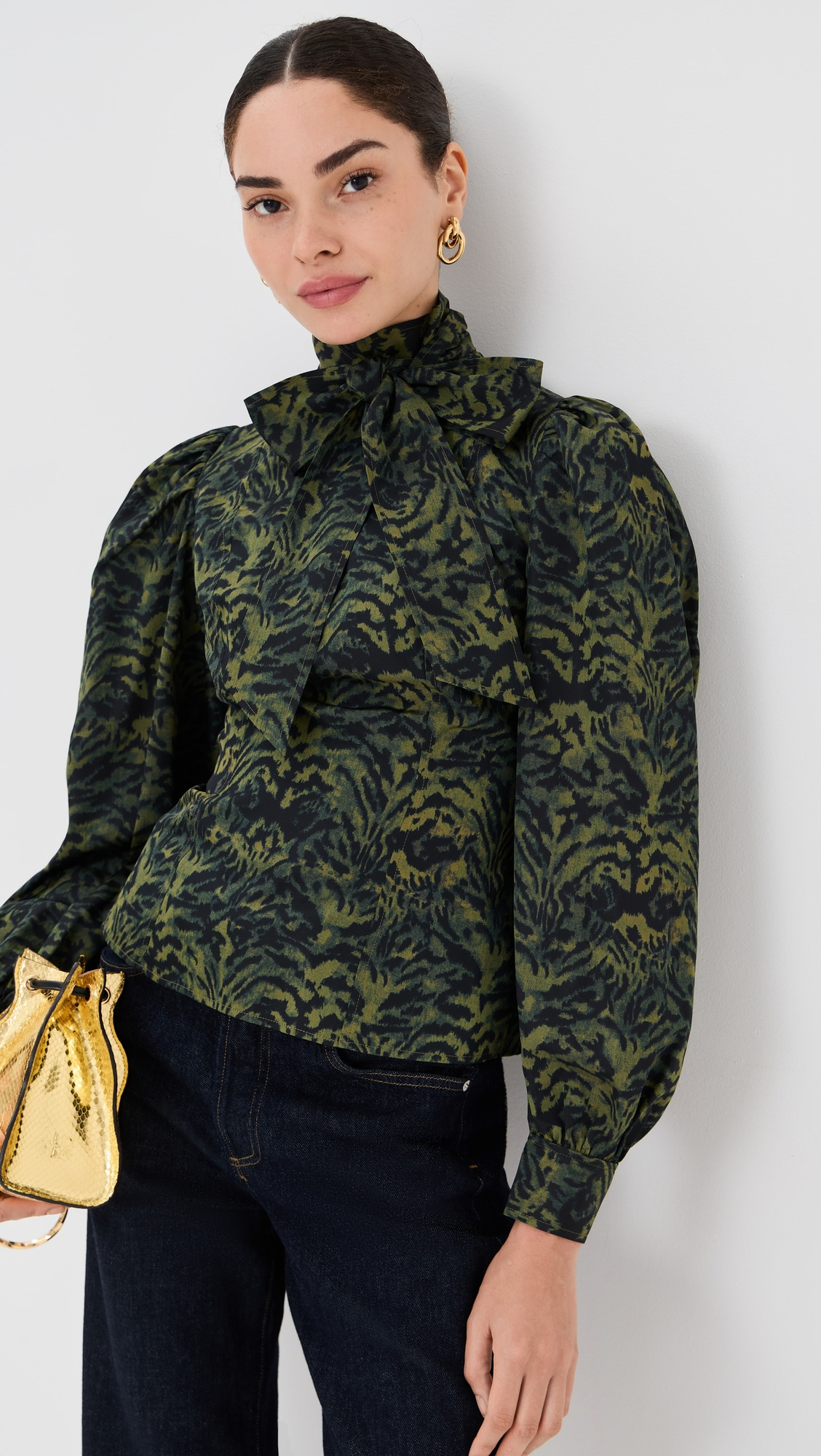 Giorgia Silk Neck Tie Blouse - 1
