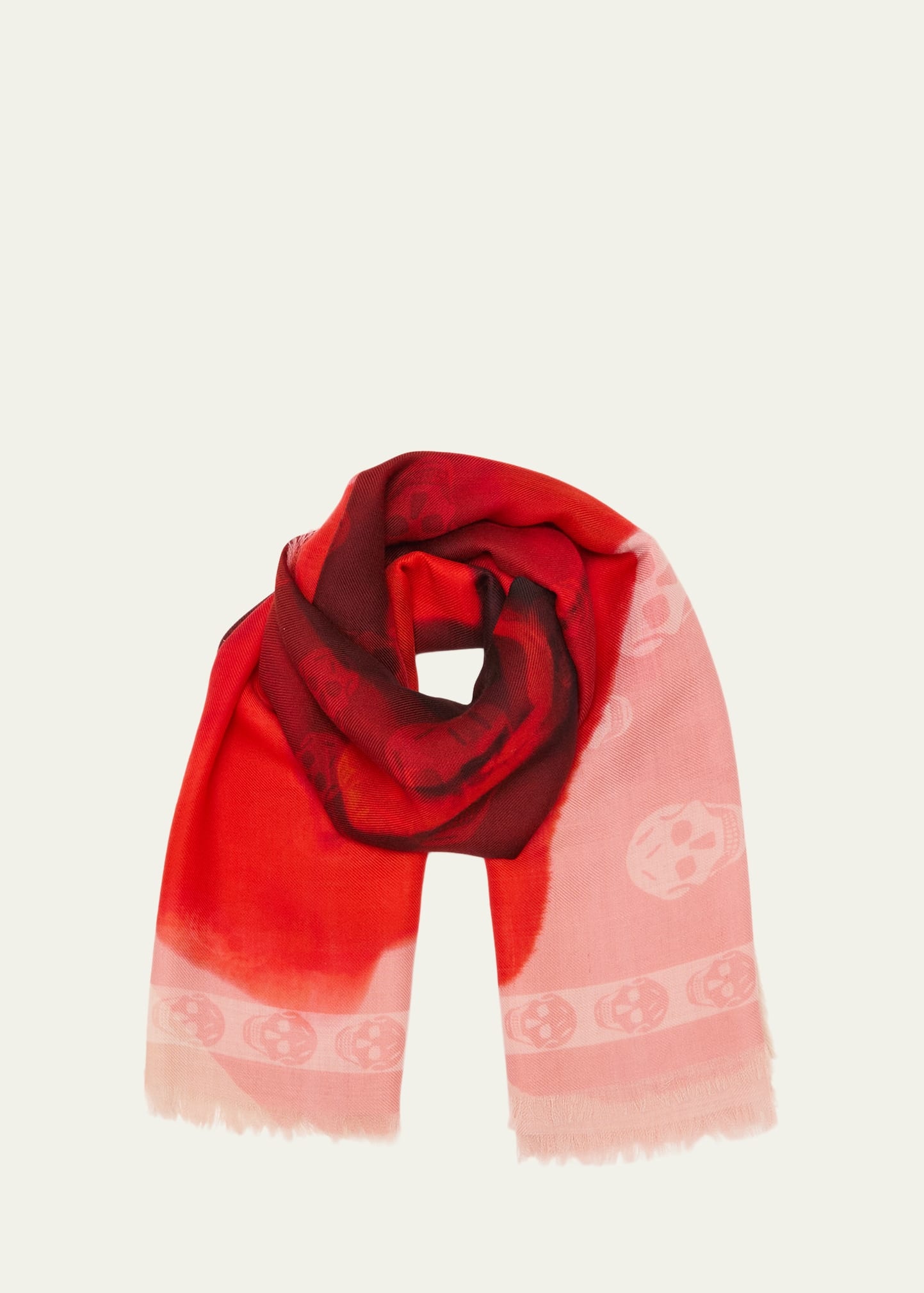 Giant Rose Wool Scarf - 1