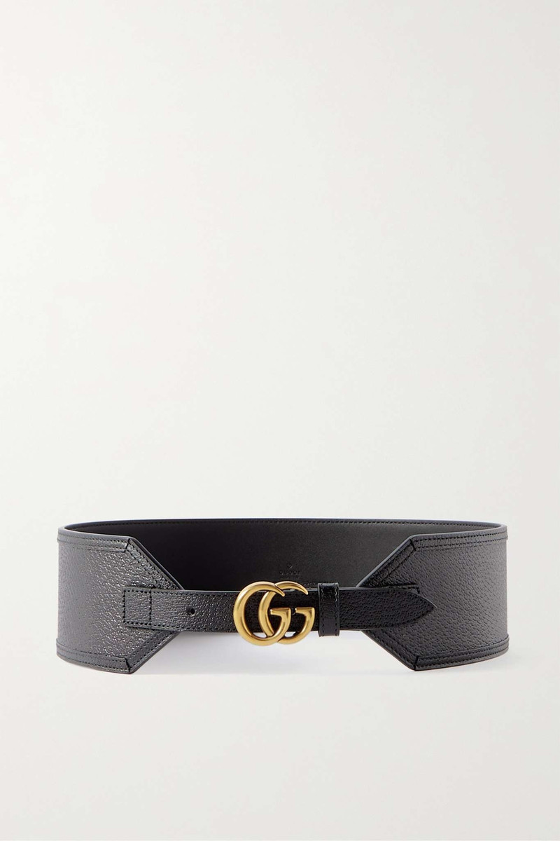 Textured leather waist belt 1
